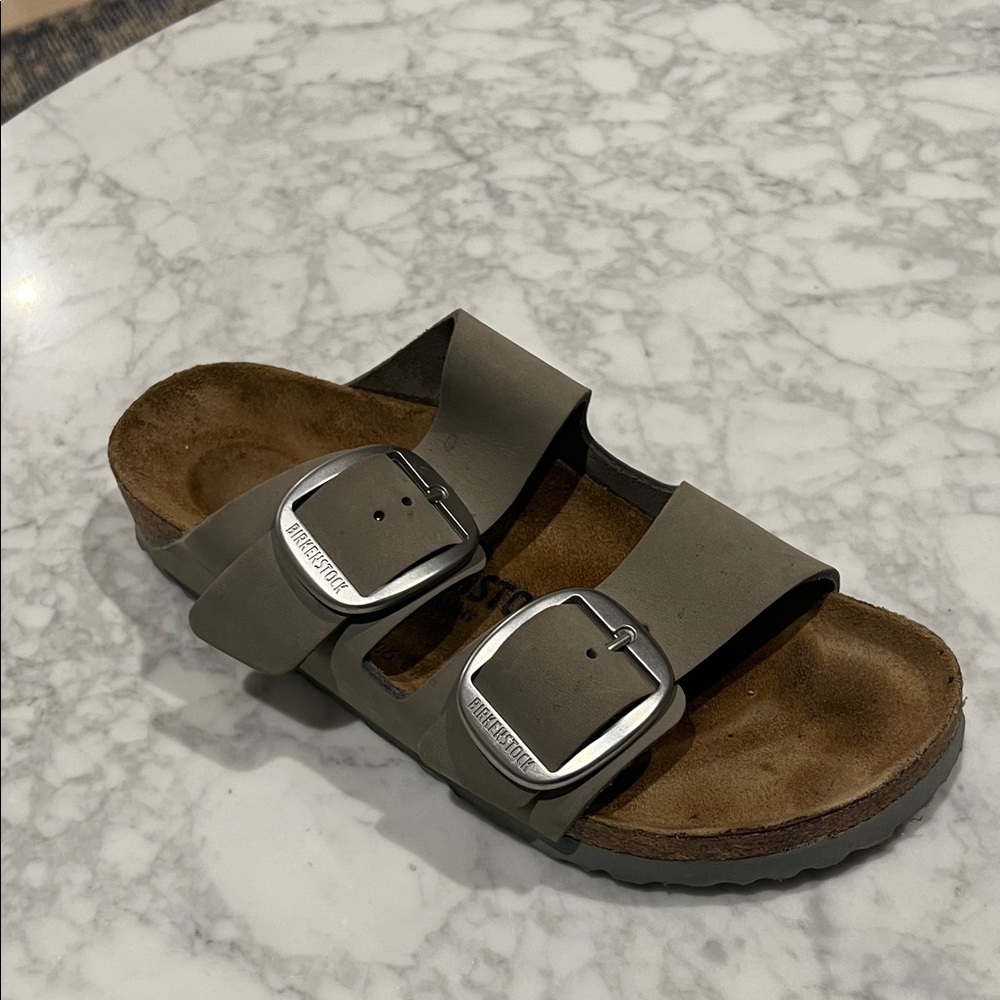 Birkenstock Dove Gray Arizona Big Buckle Sandals 37